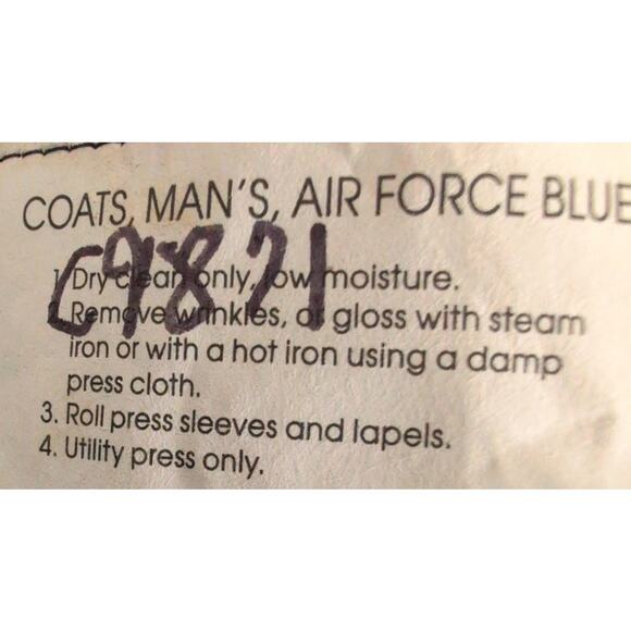 VTG Derossi 3 Button Men Jacket Coat Uniform Dress Blazer Officer USAF 40R Blue - Picture 6 of 7